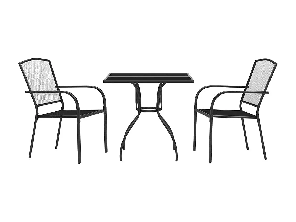 Ensemble à manger de jardin 3 pcs anthracite acier