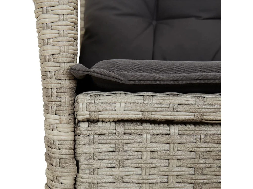 Ensemble à manger de jardin et coussins 9 pcs gris clair rotin