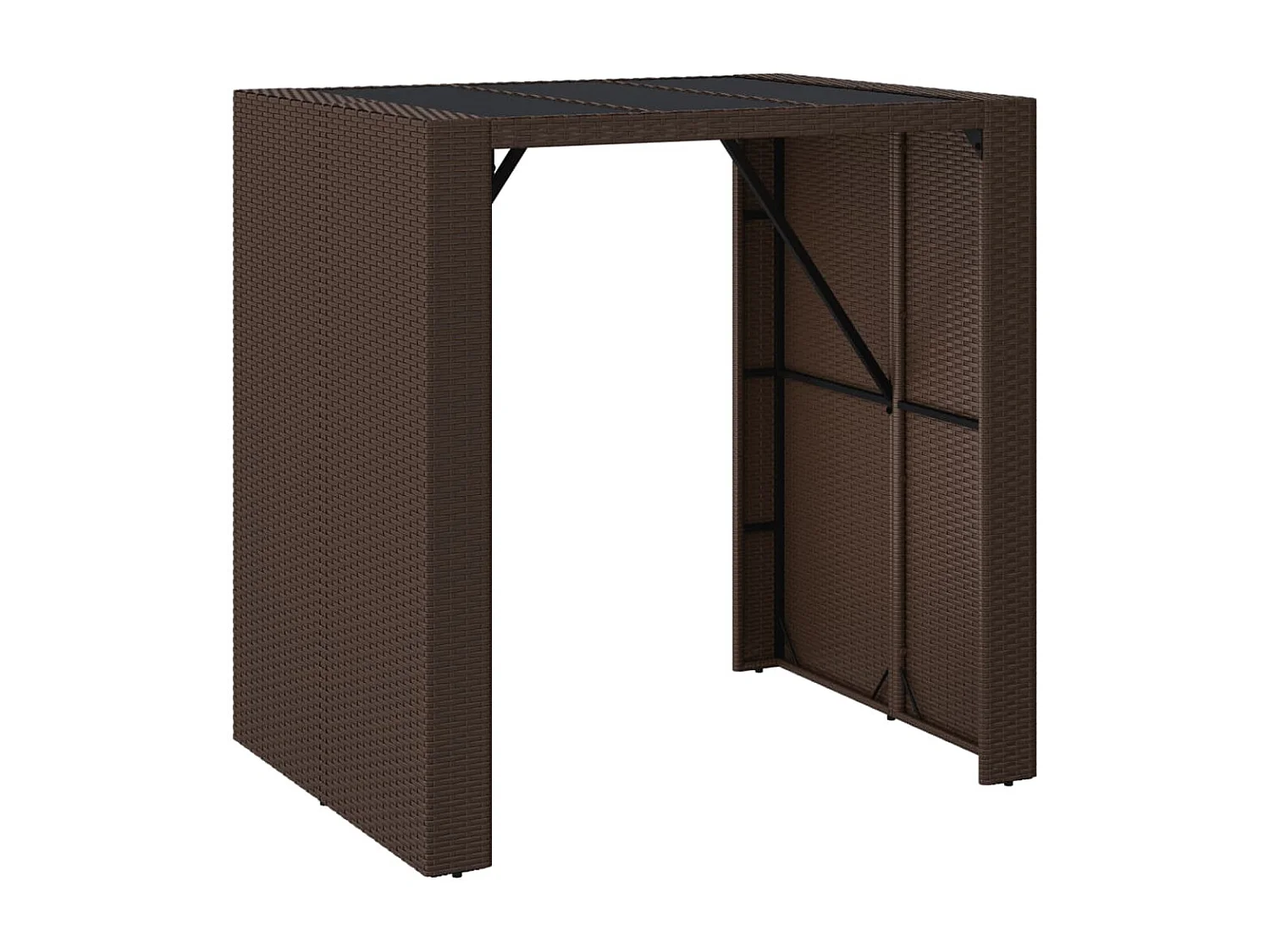Ensemble de bar de jardin avec coussins 5 pcs marron poly rotin