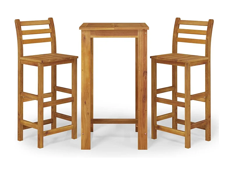 Ensemble de bar de jardin 3 pcs bois d'acacia solide