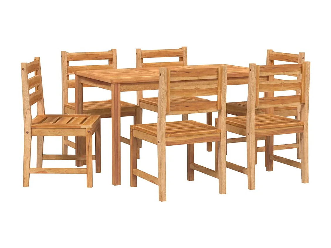 Ensemble à manger de jardin 7 pcs Bois de teck solide