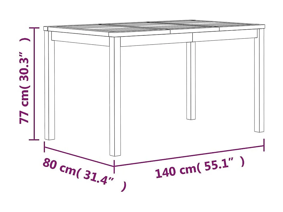 Ensemble à manger de jardin 7 pcs Bois de teck solide