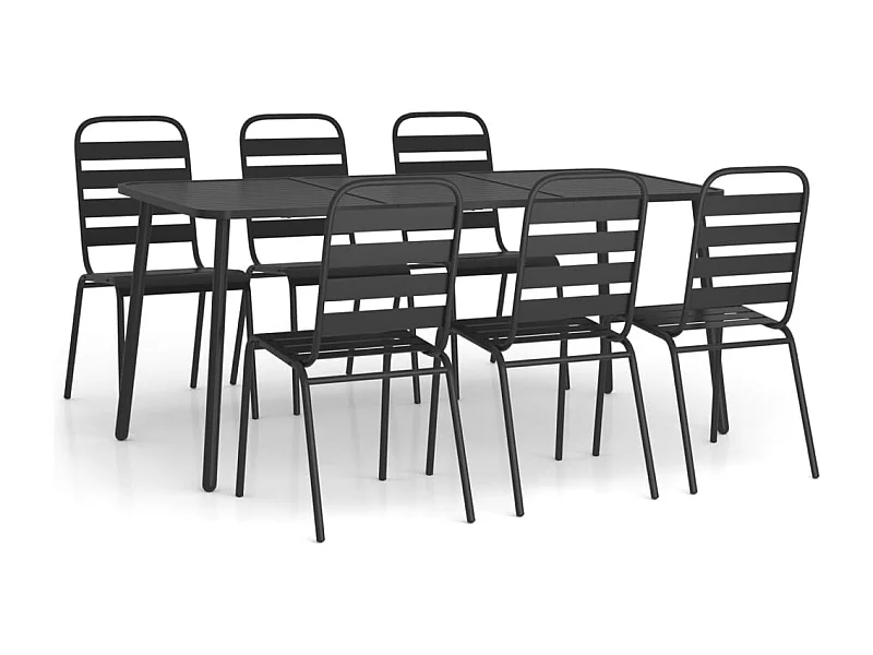 Ensemble à manger de jardin 7 pcs anthracite acier
