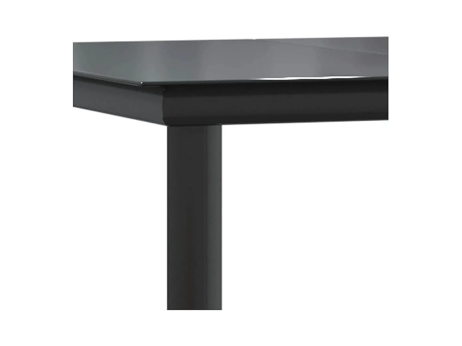 Ensemble à manger de jardin coussins 7pcs Noir Résine tressée