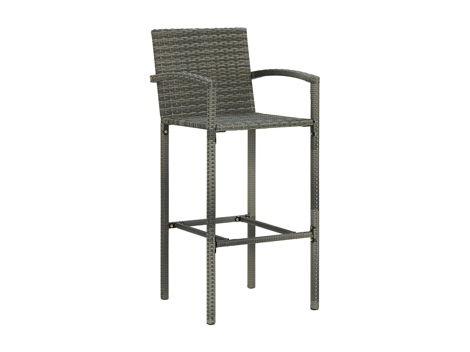 Ensemble de bar de jardin 7 pcs Résine tressée Gris