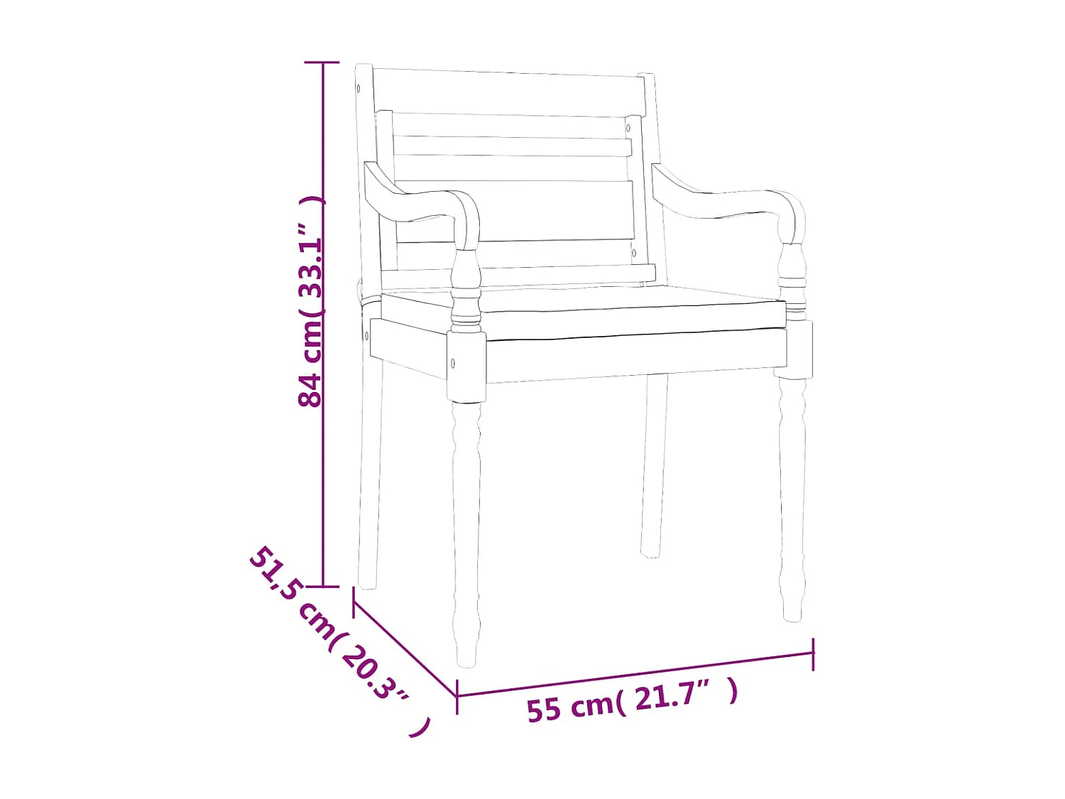 Ensemble à manger de jardin coussins 7pcs Bois de teck solide