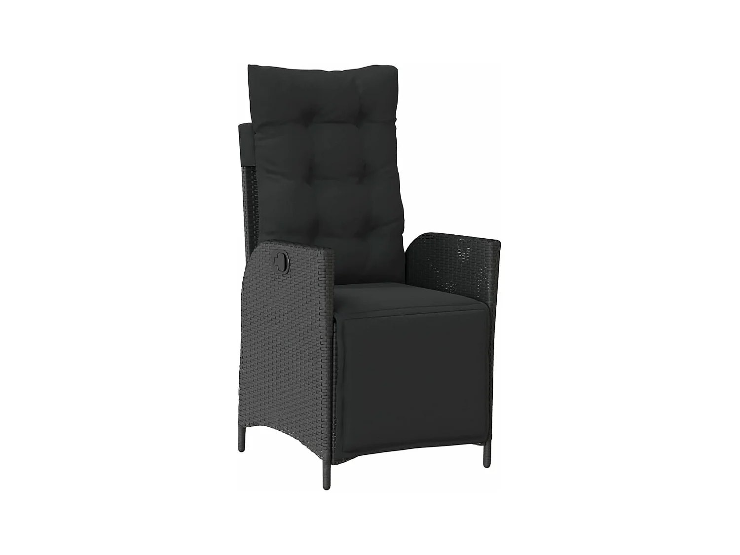 Ensemble à manger de jardin coussins 5pcs Noir Résine tressée