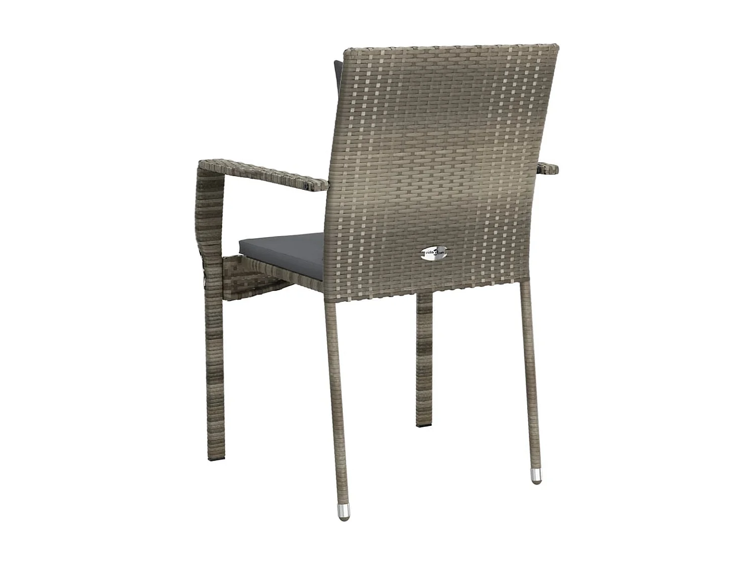 Chaises de jardin avec coussins lot de 2 Résine tressée Gris