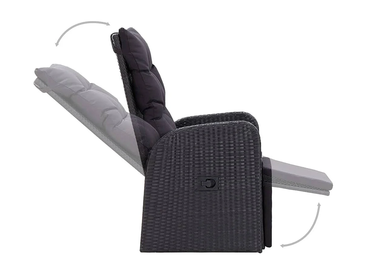 Ensemble de salle à manger de jardin 5 pcs Noir 79