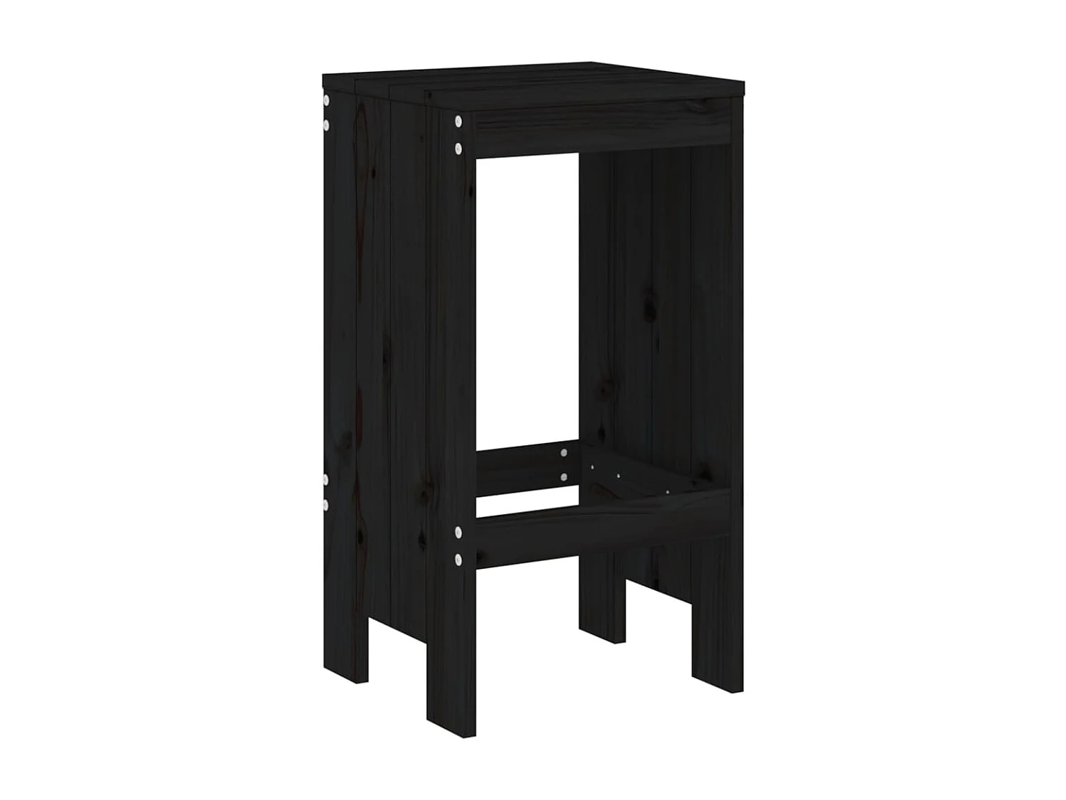 Ensemble de bar de jardin 5 pcs noir bois de pin massif