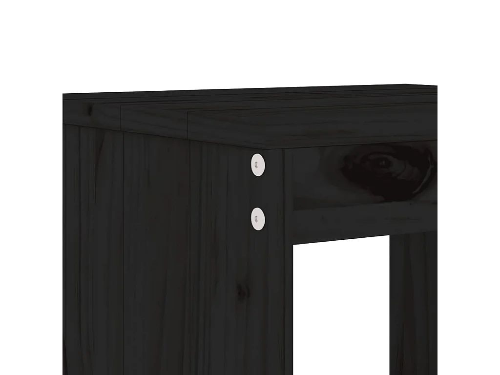 Ensemble de bar de jardin 5 pcs noir bois de pin massif