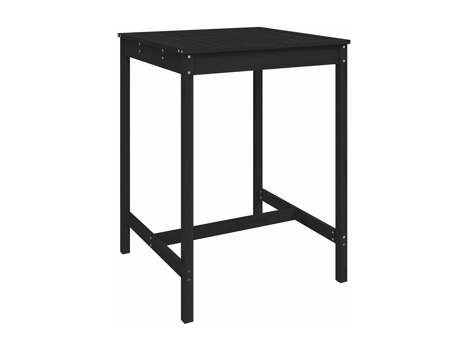 Ensemble de bar de jardin 5 pcs noir bois de pin massif