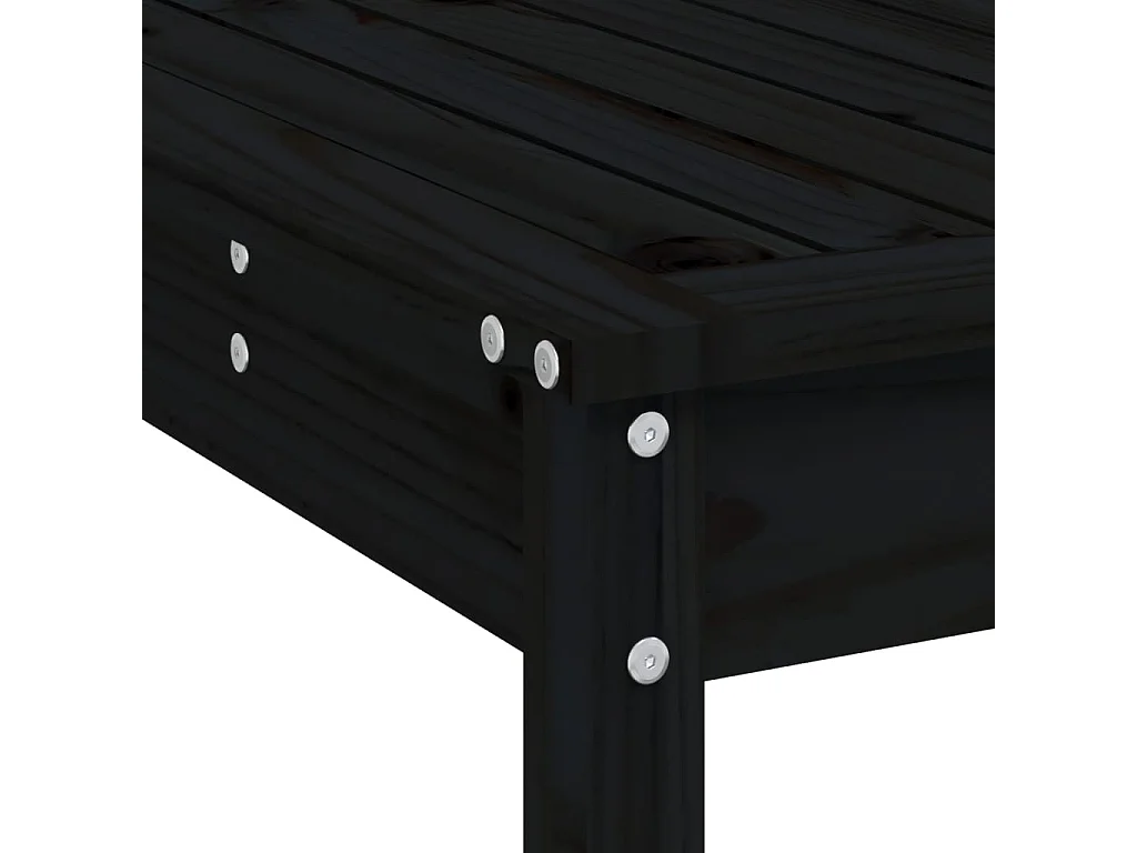 Ensemble de bar de jardin 5 pcs noir bois de pin massif