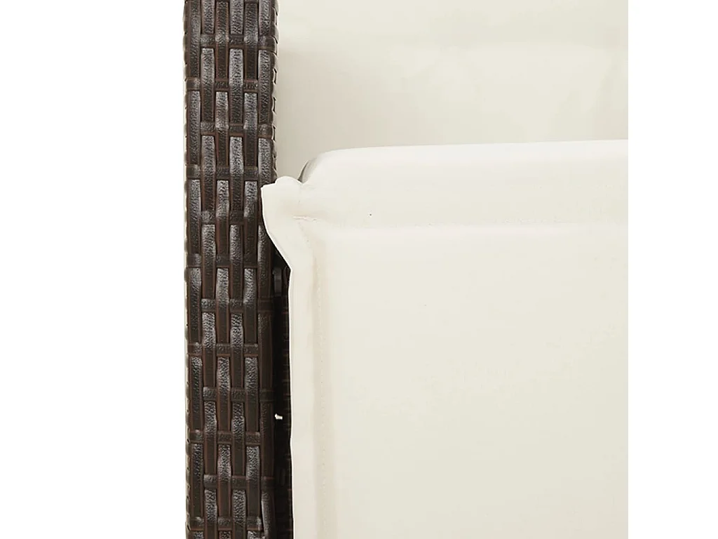 Ensemble à manger de jardin et coussins 9 pcs marron poly rotin