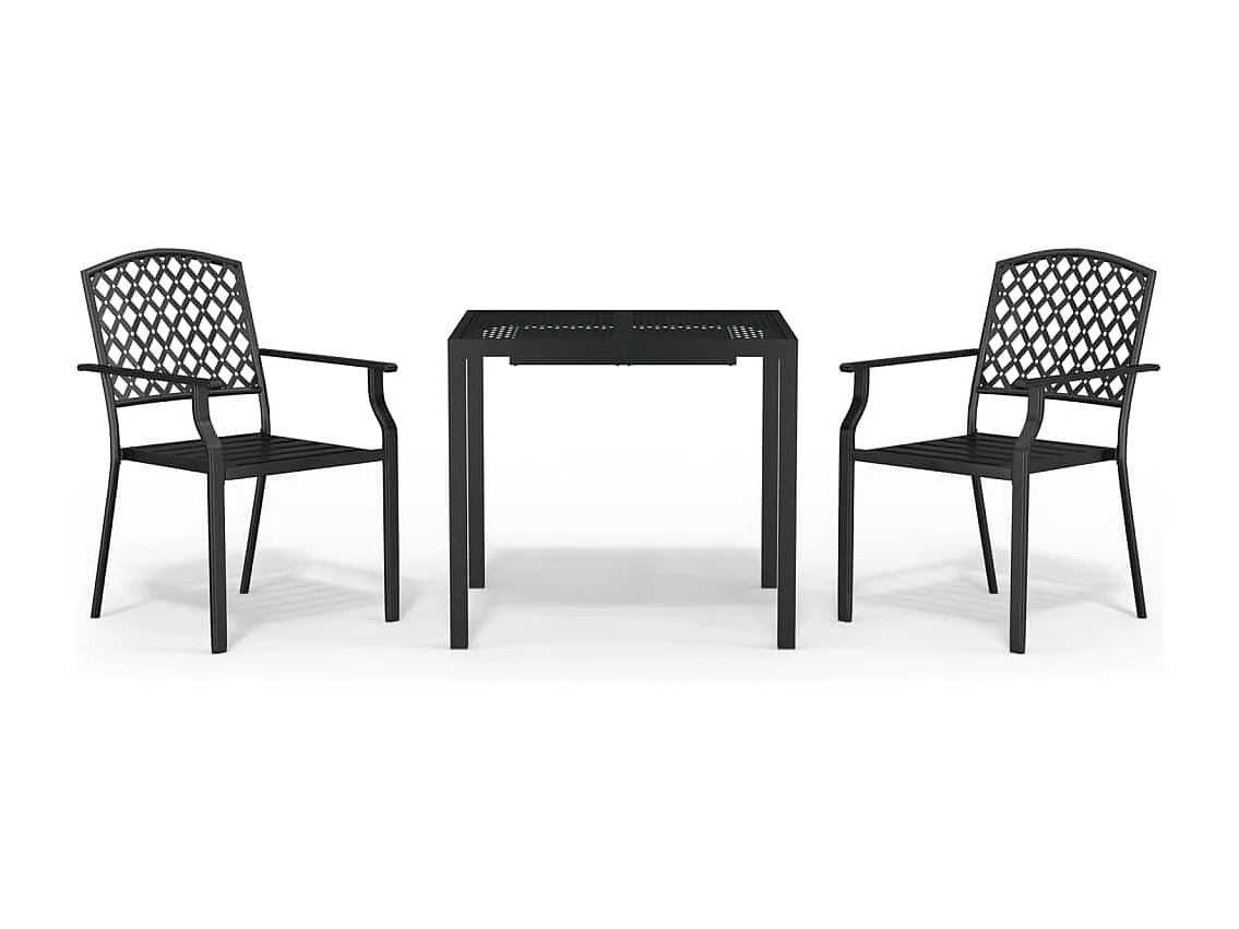 3-delige Tuinset staal antracietkleurig