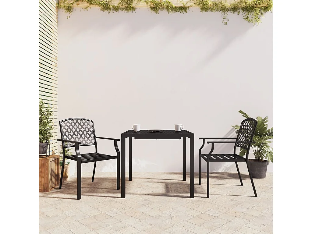 3-delige Tuinset staal antracietkleurig