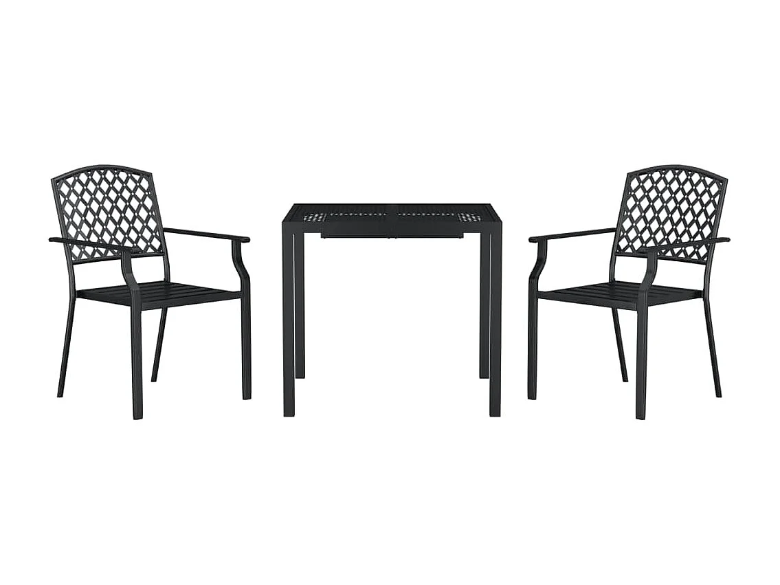 3-delige Tuinset staal antracietkleurig