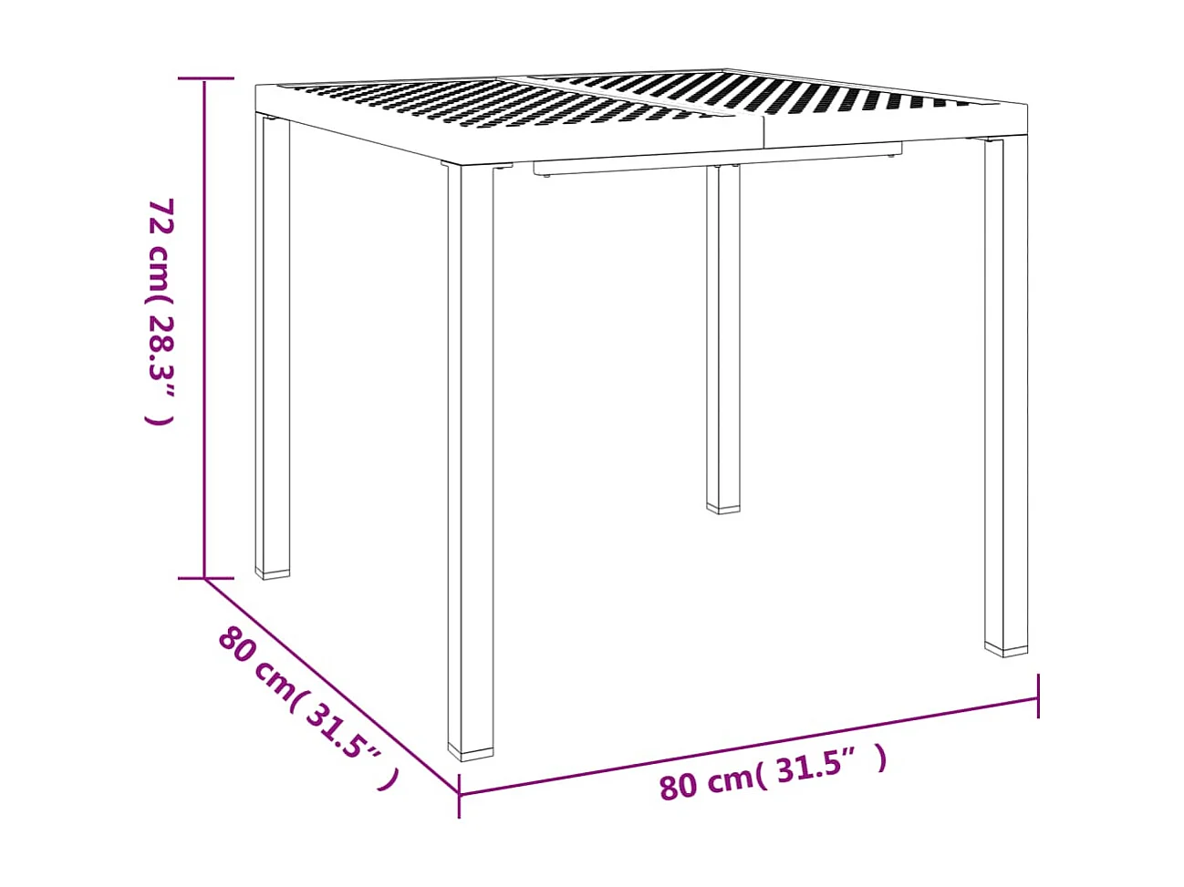 3-delige Tuinset staal antracietkleurig