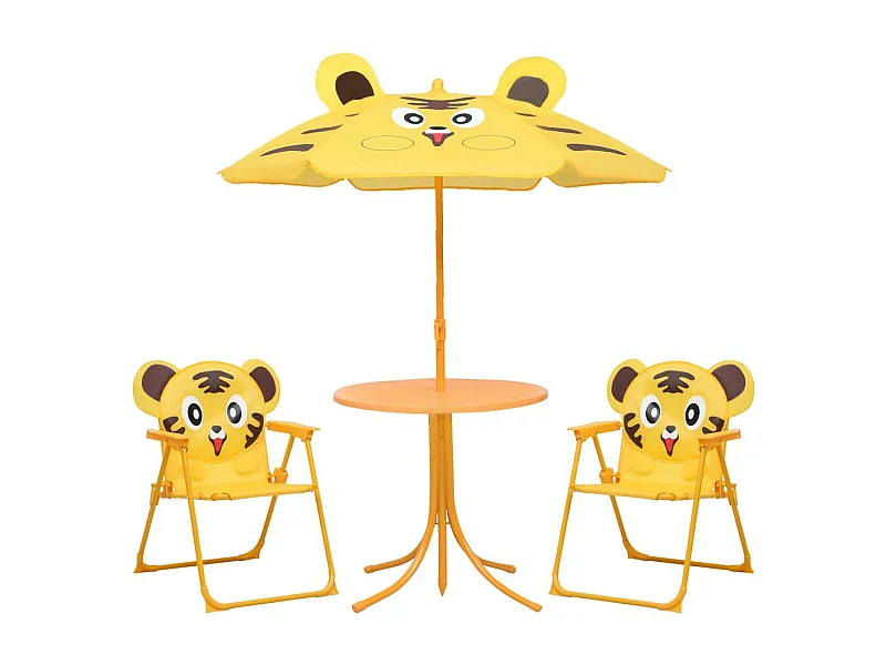 Jeu de bistro avec parasol pour enfants 3 pcs Jaune