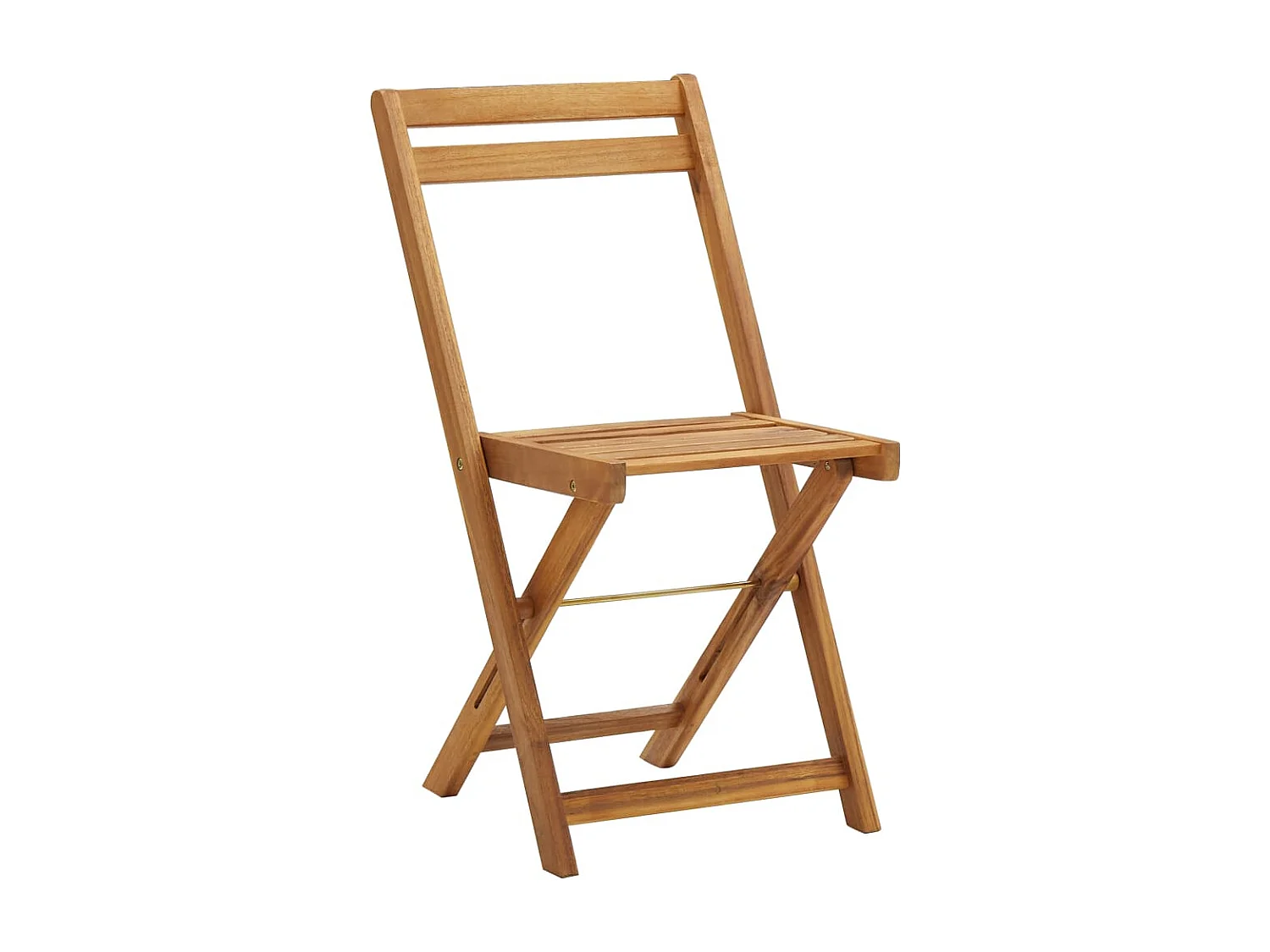 Ensemble de bistro pliable 3 pcs avec coussins Acacia solide