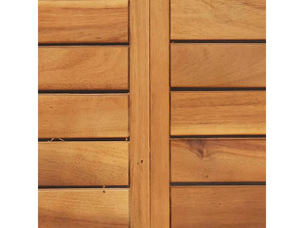 Ensemble de bistro pliable 3 pcs avec coussins Acacia solide