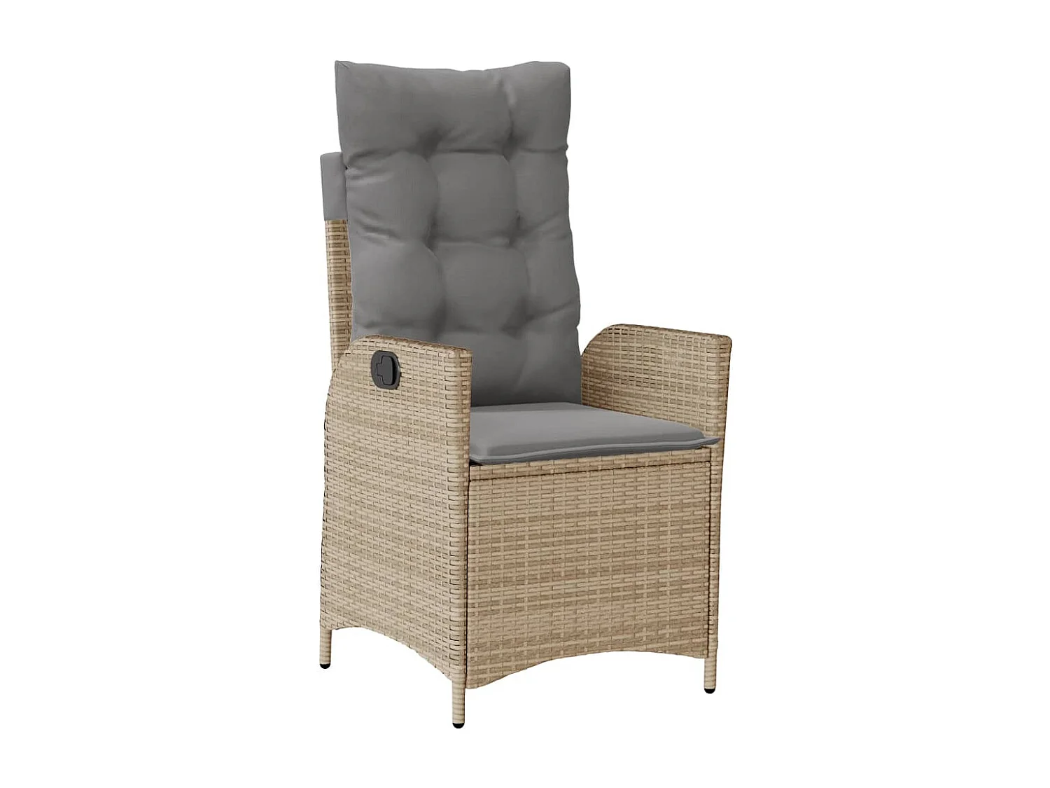 Ensemble à manger de jardin coussins 4 pcs beige résine tressée