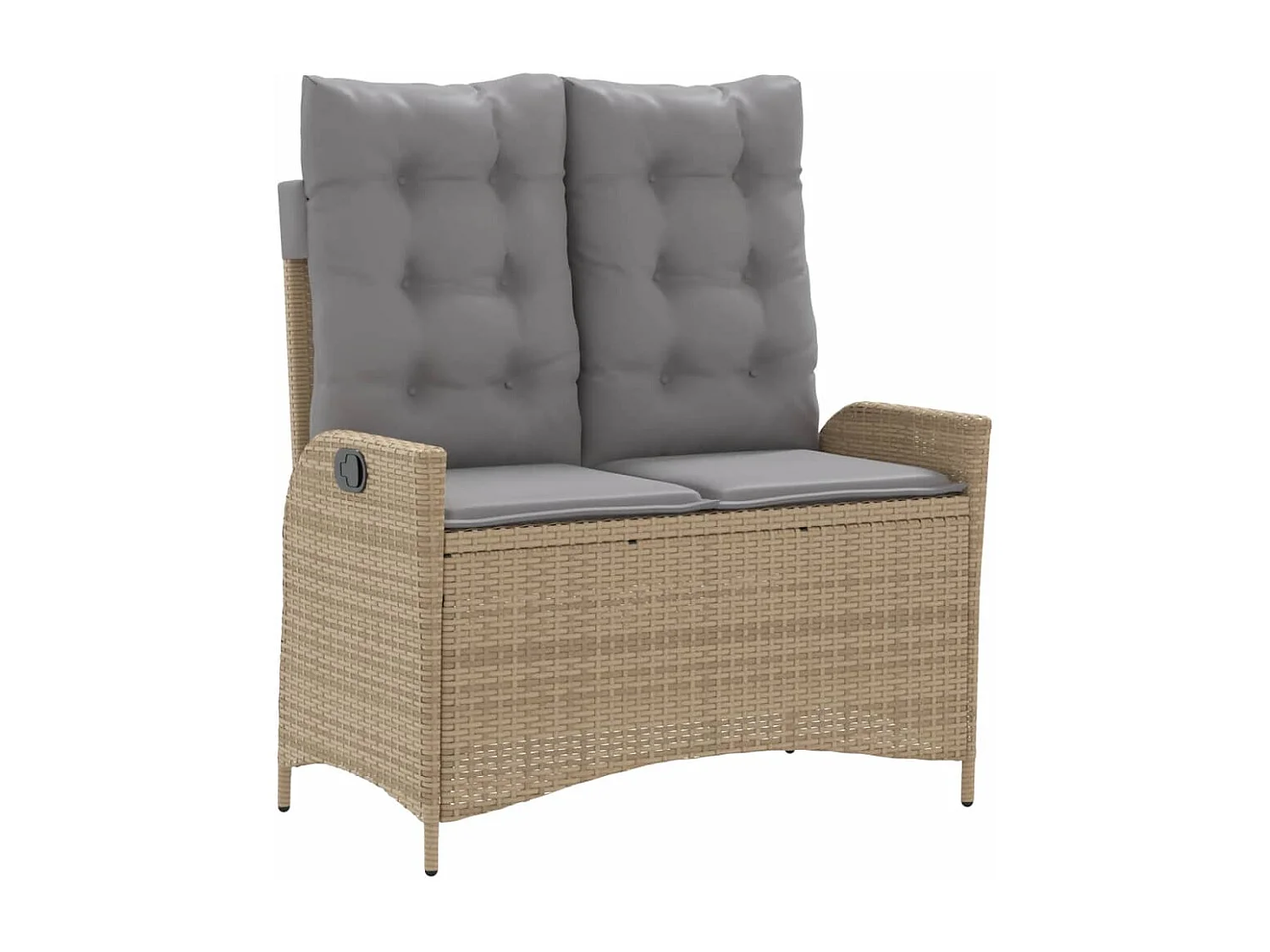 Ensemble à manger de jardin coussins 4 pcs beige résine tressée