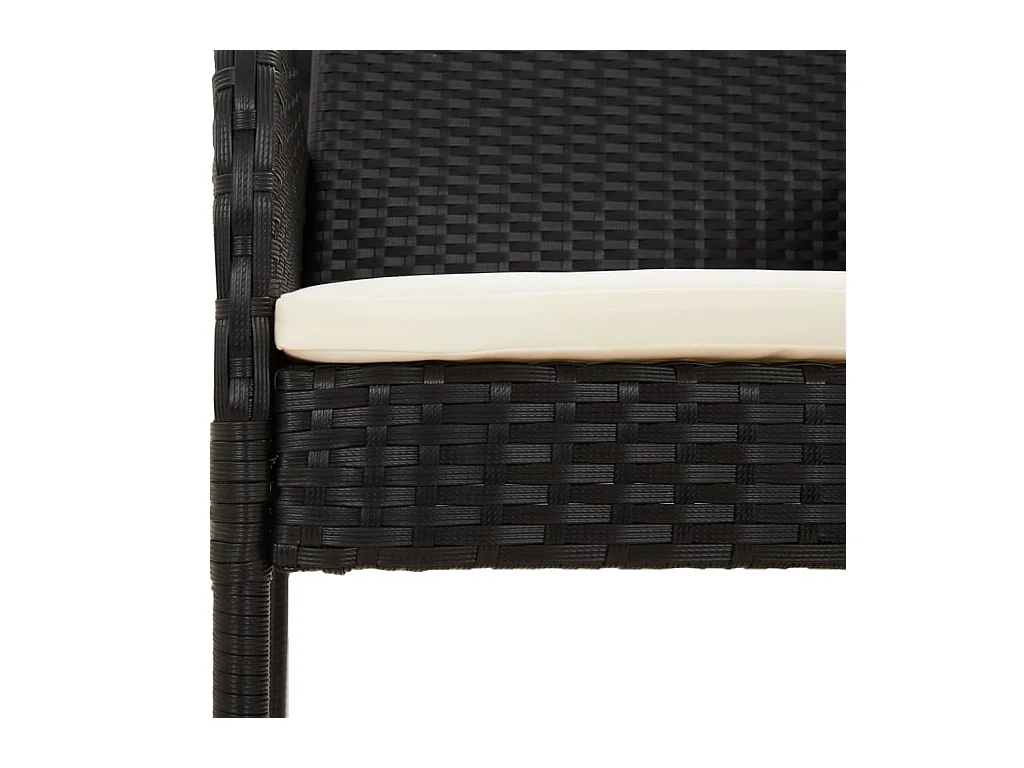 Ensemble à manger jardin 9pcs et coussins noir résine tressée