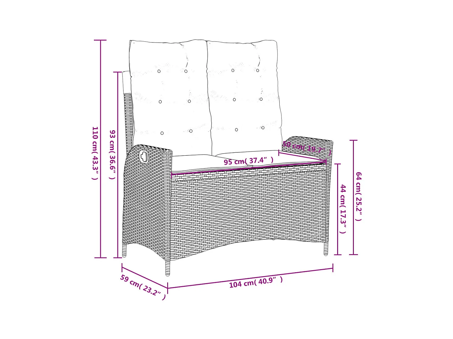Ensemble à manger jardin 4pcs et coussins Gris Résine tressée
