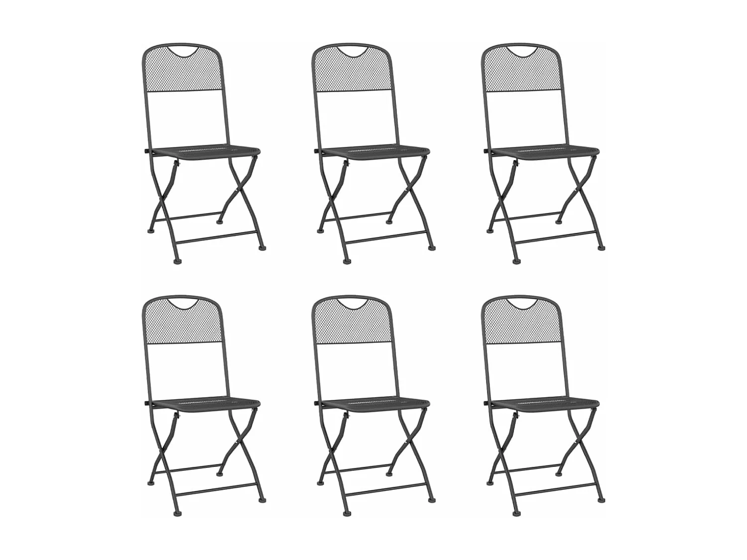 Ensemble à manger de jardin 7 pcs anthracite métal maille