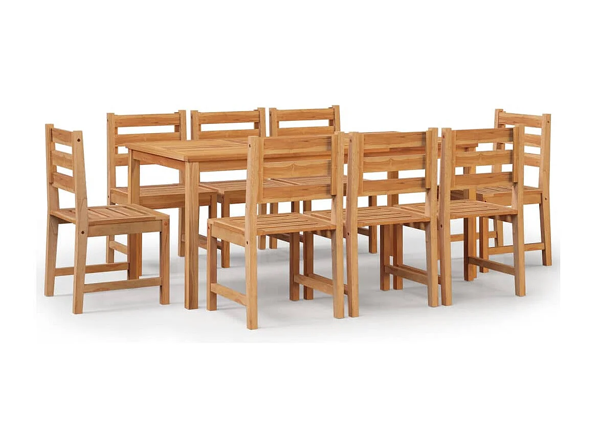 Ensemble à manger de jardin 9 pcs Bois de teck solide