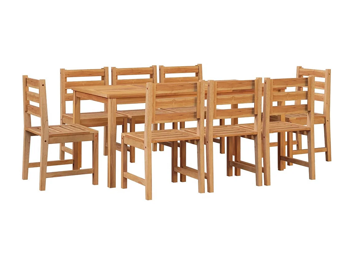 Ensemble à manger de jardin 9 pcs Bois de teck solide
