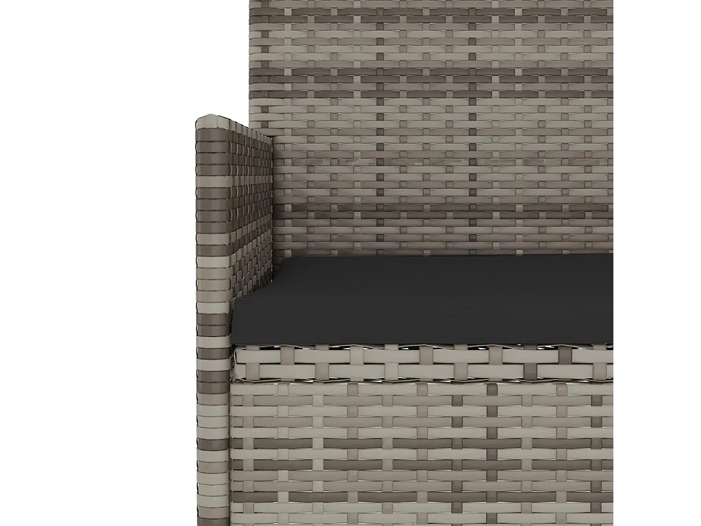 Salon de jardin 4 pcs avec coussins Gris Résine tressée