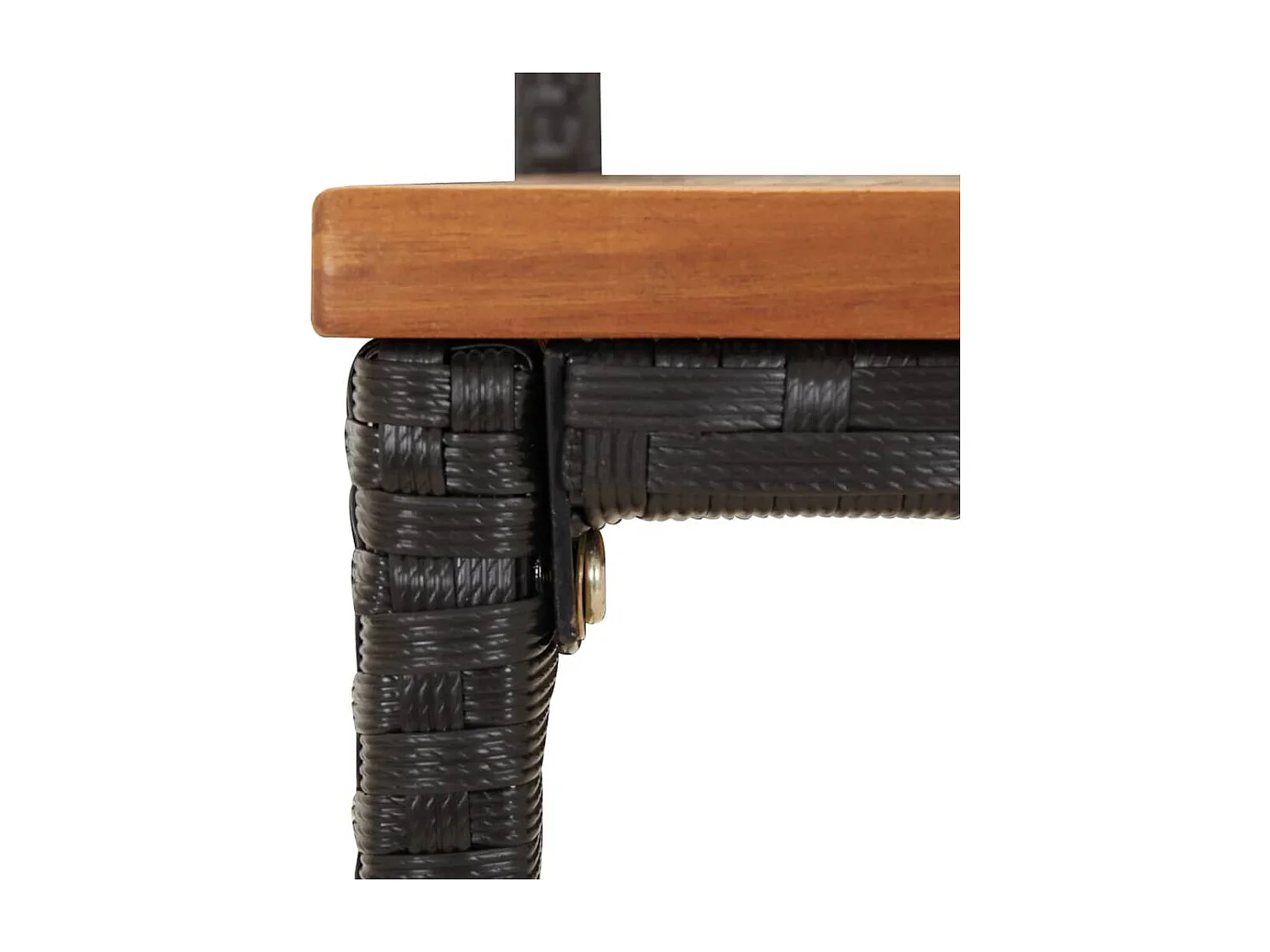 Ensemble de bar jardin 9 pcs noir poly rotin-bois massif acacia