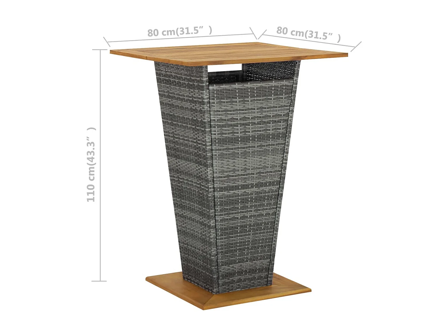 Ensemble de bar de jardin 3 pcs Gris 4