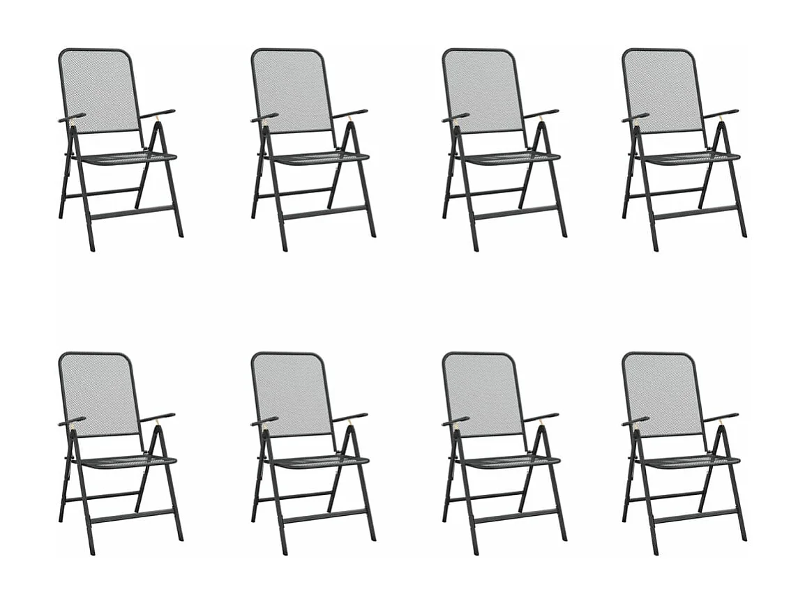 Ensemble à manger de jardin 9 pcs anthracite métal maille