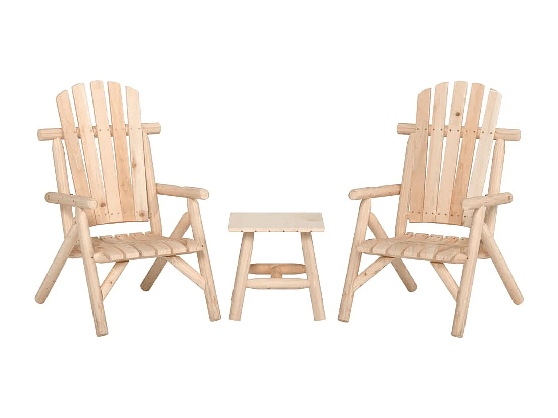 Ensemble de salon de jardin 3 pcs bois massif d'épicéa