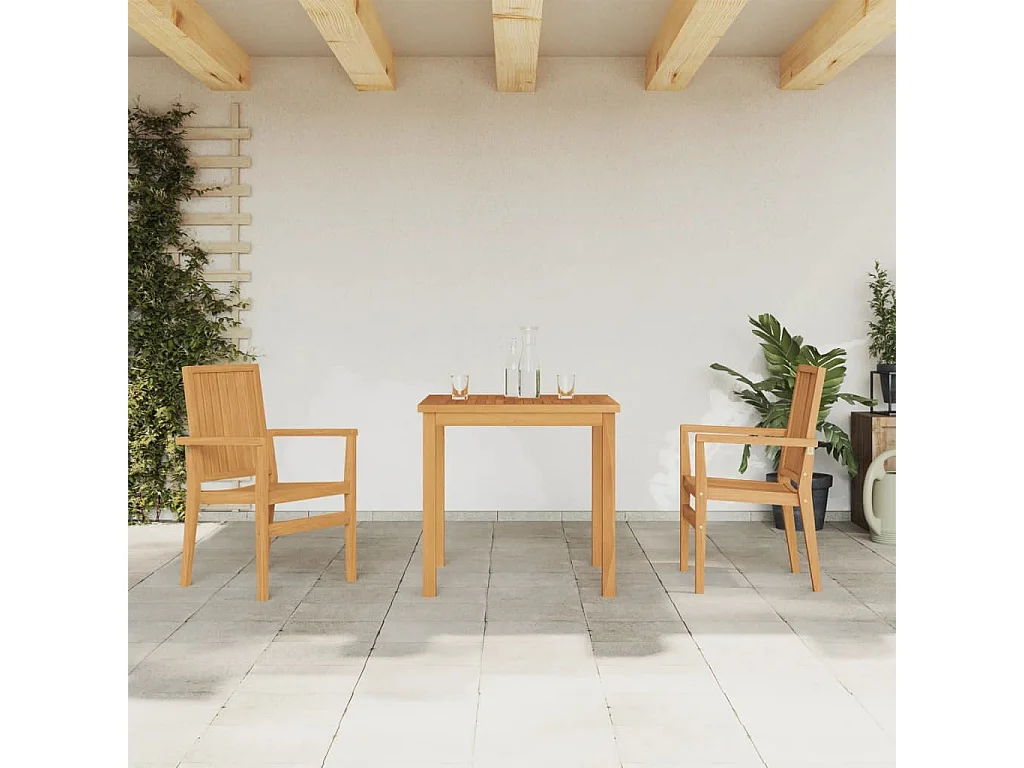 Ensemble à manger de jardin 3 pcs Bois de teck massif