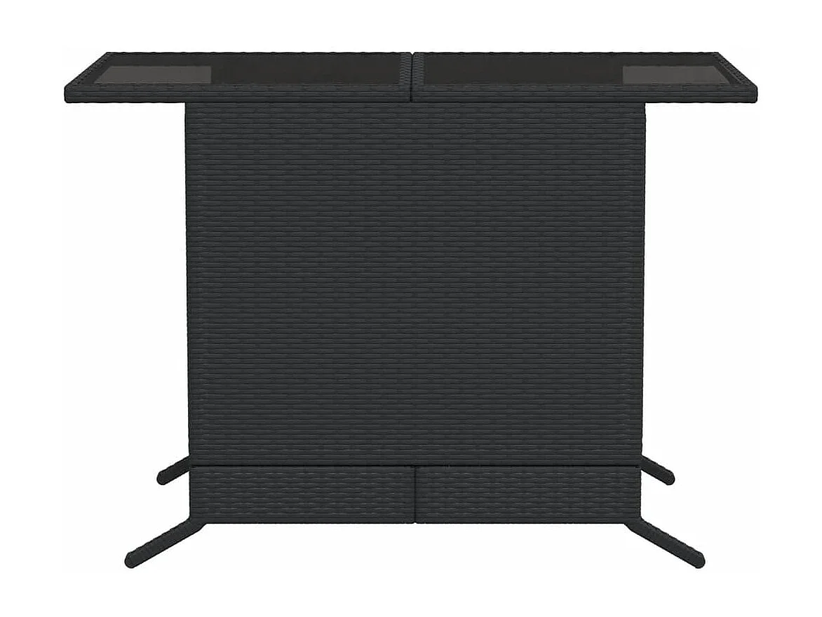 Ensemble de bistro 3 pcs avec coussins noir résine tressée