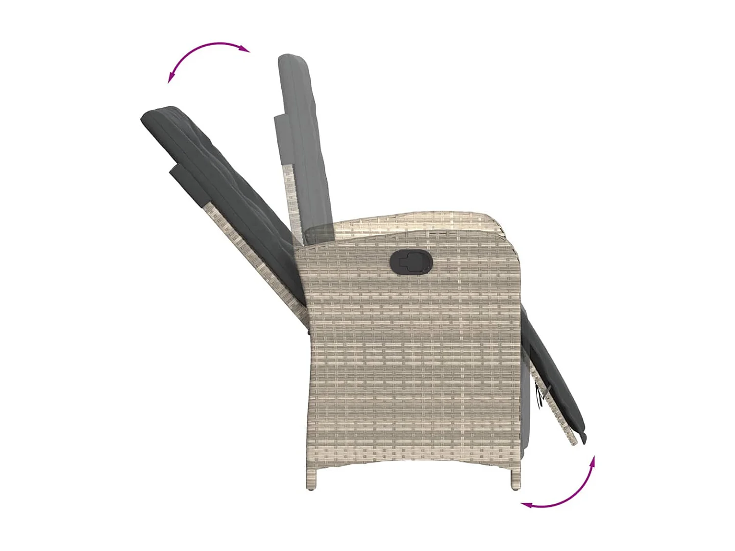 Ensemble à manger de jardin et coussins 5 pcs gris clair rotin