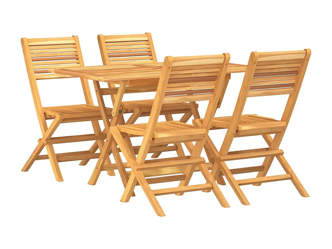 Ensemble à manger de jardin 5 pcs Bois de teck massif