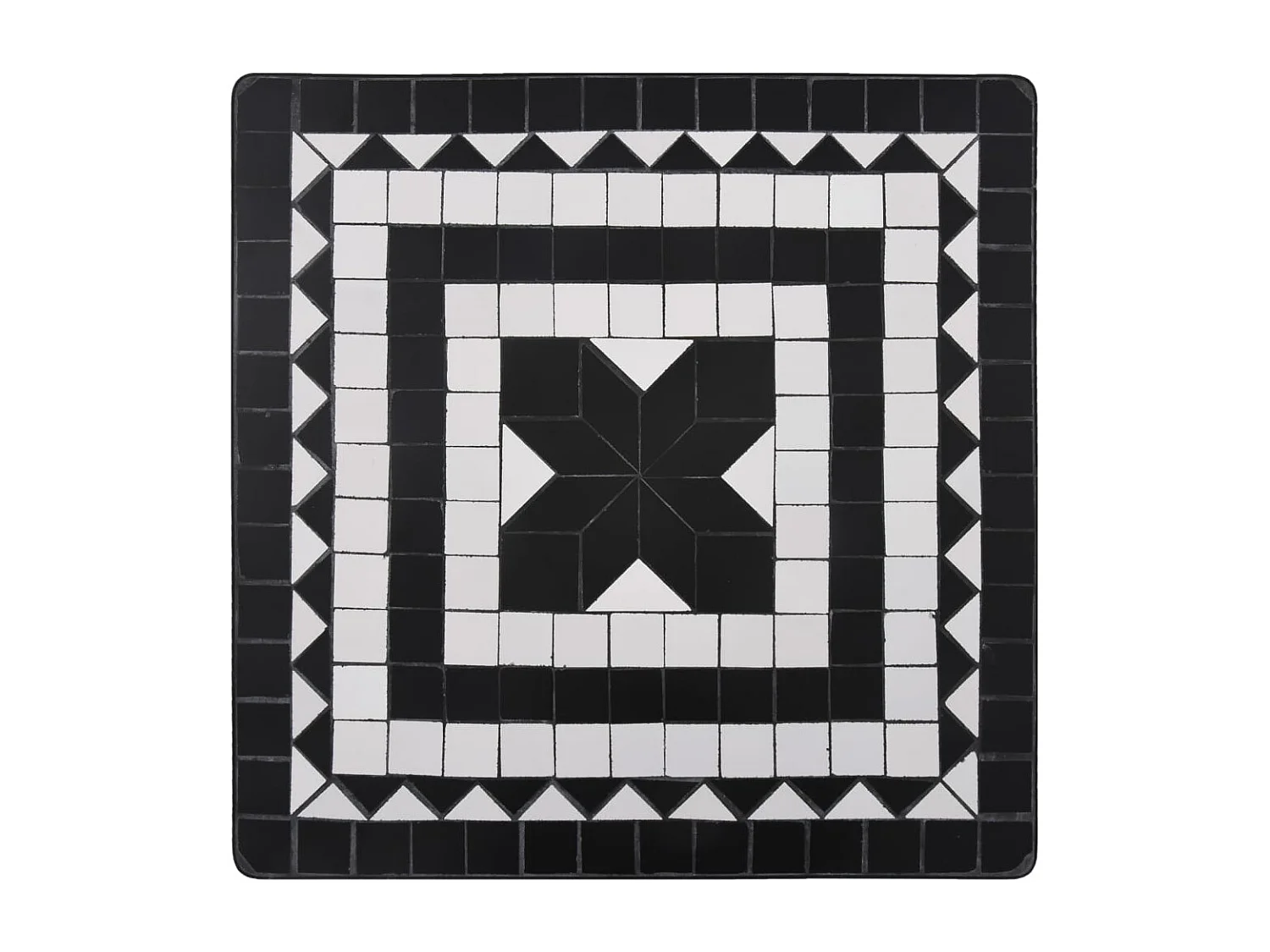 Meuble de bistro mosaïque 3pcs Carreaux céramiques Noir-blanc