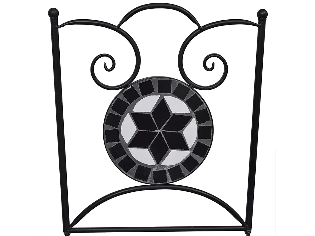 Meuble de bistro mosaïque 3pcs Carreaux céramiques Noir-blanc