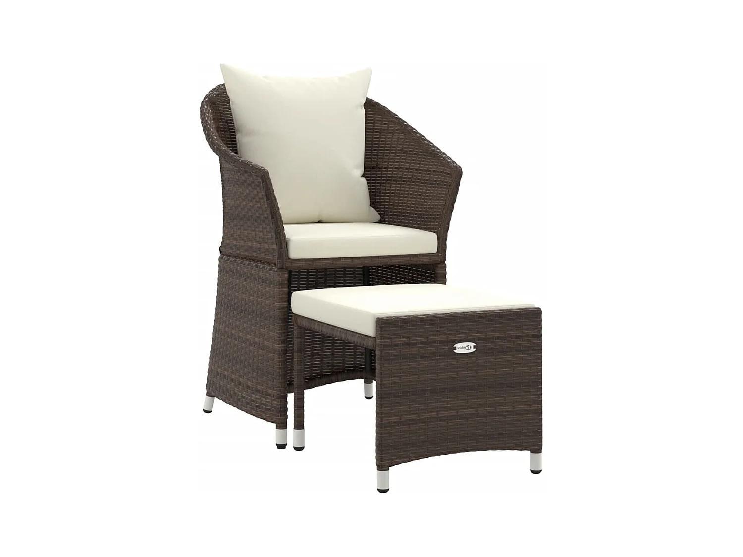 Salon de jardin 2 pcs avec coussins Marron Résine tressée