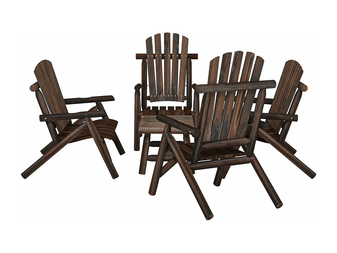 Ensemble de salon de jardin 5 pcs bois massif d'épicéa