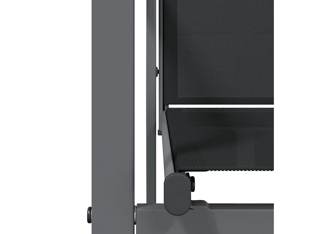 Ensemble à manger de jardin 7 pcs noir textilène et acier