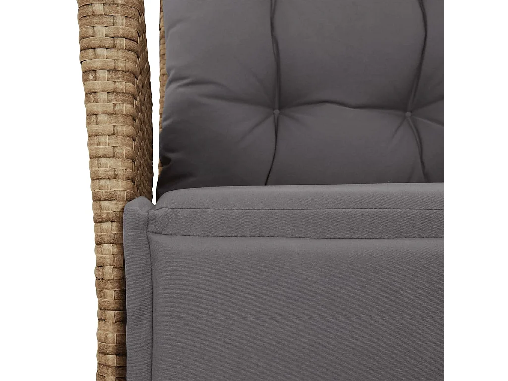 Ensemble à manger de jardin coussins 4 pcs beige résine tressée