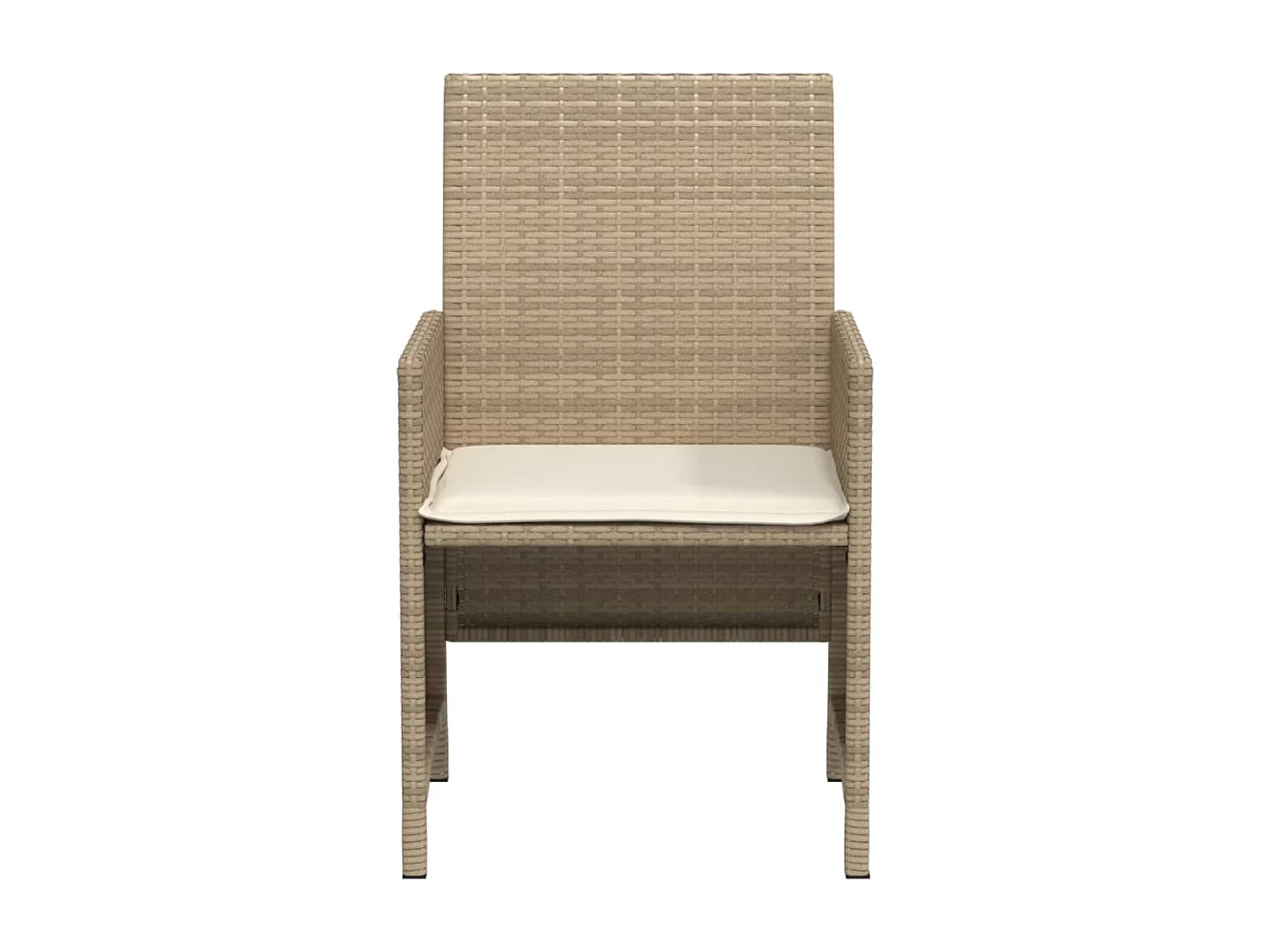 Ensemble de bistro 3 pcs avec coussins beige résine tressée