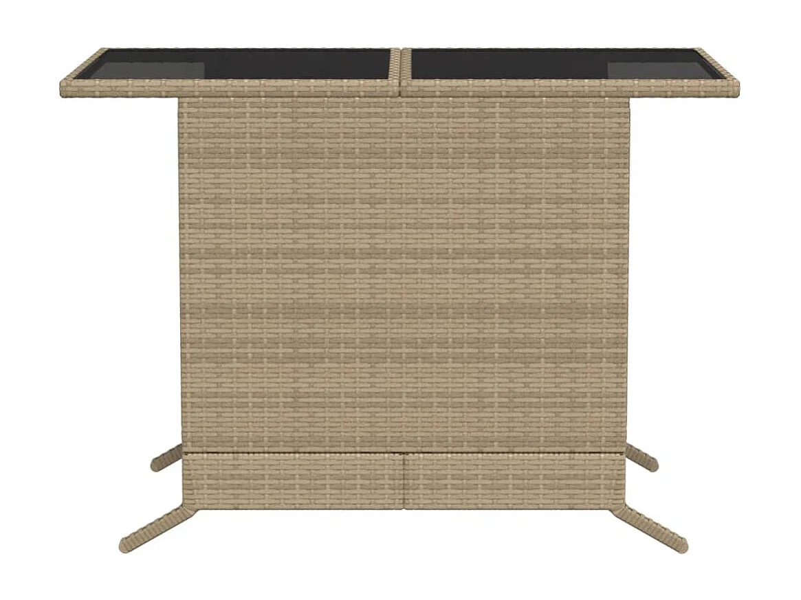 Ensemble de bistro 3 pcs avec coussins beige résine tressée