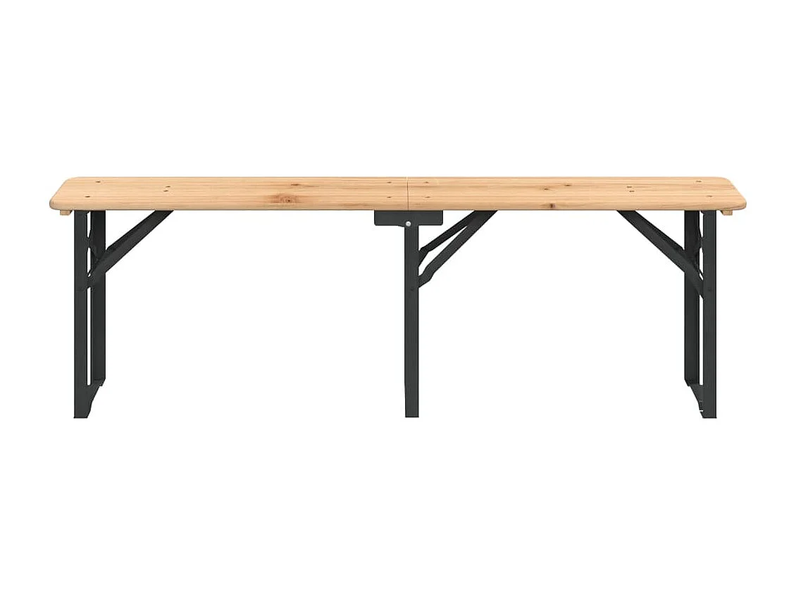 Ensemble de tables à bière pliantes 3 pcs bois massif de sapin